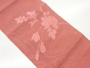 絽花葉模様織出し名古屋帯